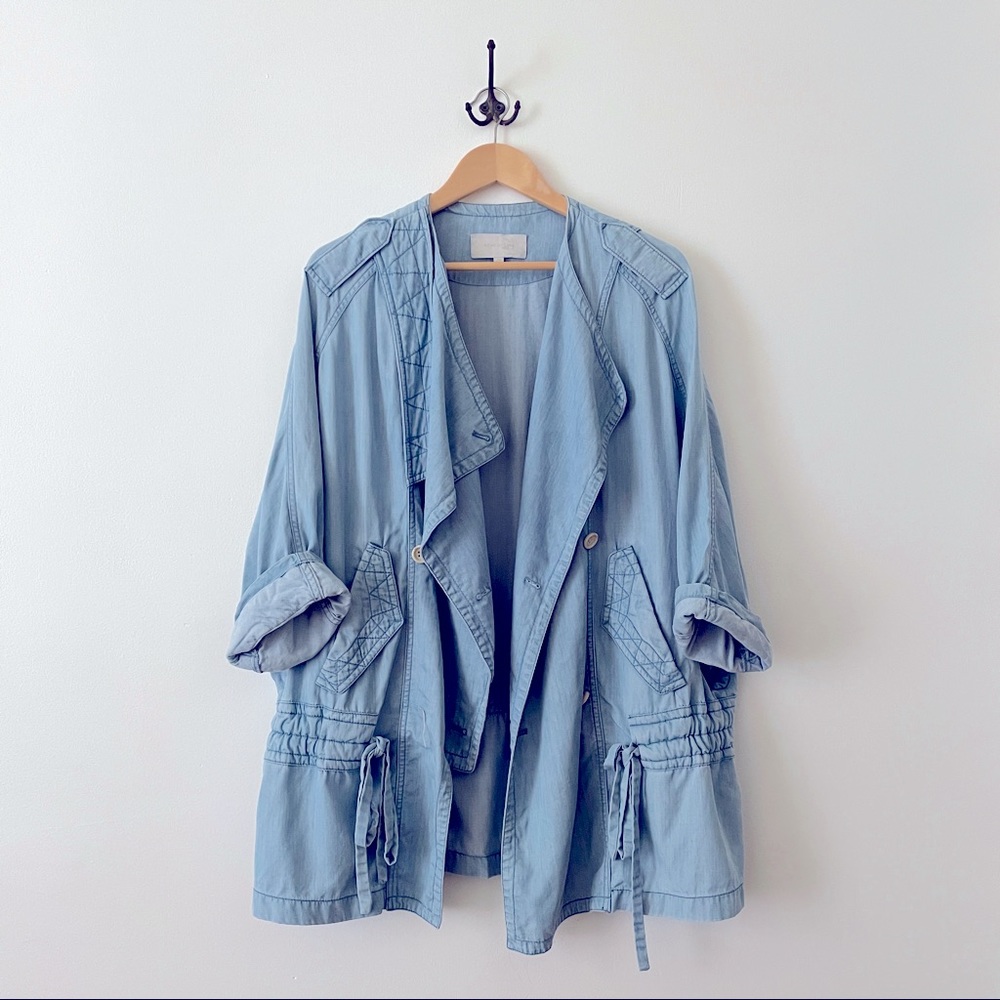 Oversized style chambray jacket